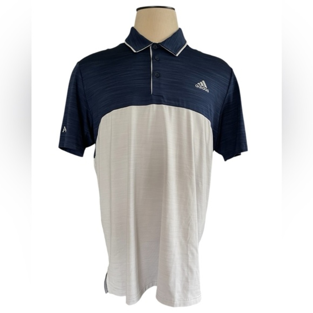 ADIDAS Ultimate 365 Color Block Navy Heather Performance‎ Golf Polo Size Large